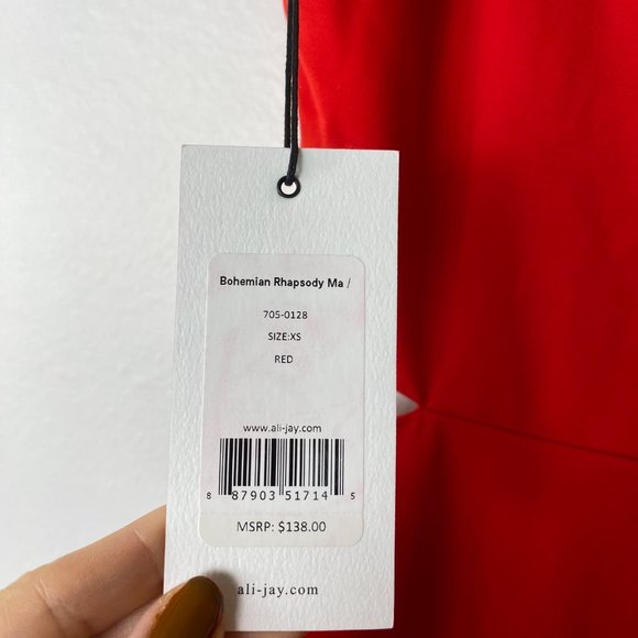 NWT Ali & Jay Bohemian Rhapsody Sleeveless Maxi Dress Gown Red XS - Picture 9 of 9